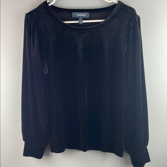 Modcloth Black Velvet Top Size M - Picture 1 of 7